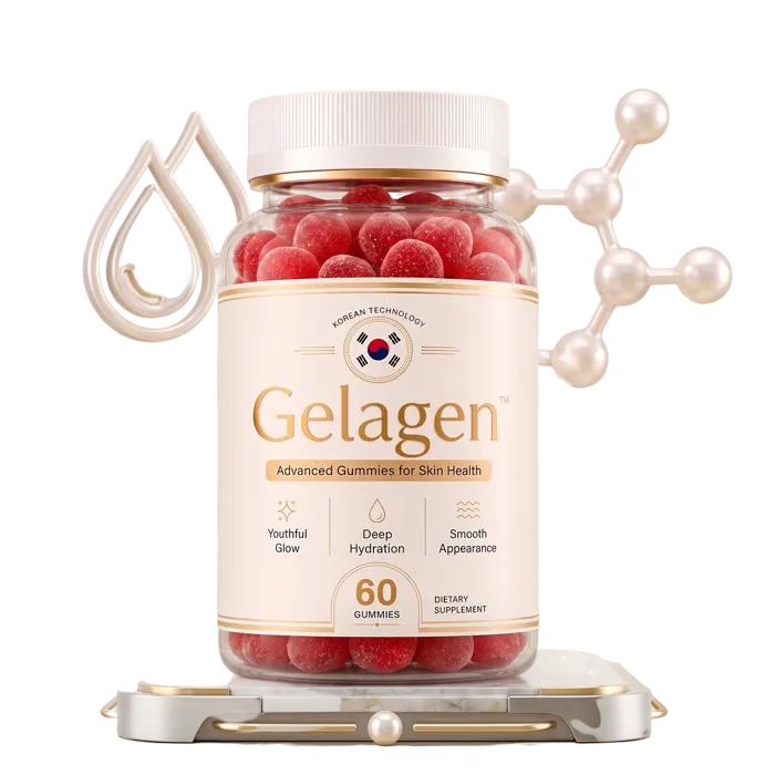Gelagen advanced beauty gummies bottle with Biotin and B-vitamin complex for skin, hair and nails
